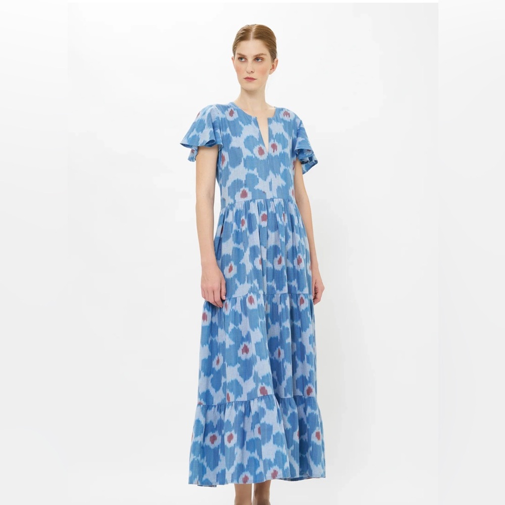 Oliphant V-NECK MAXI- JINJA BLUE
